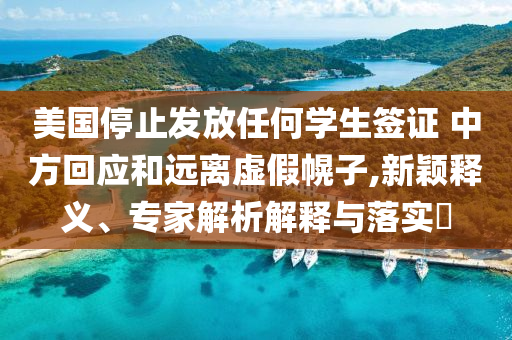 美國停止發(fā)放任何學生簽證 中方回應和遠離虛假幌子,新穎釋義、專家解析解釋與落實?