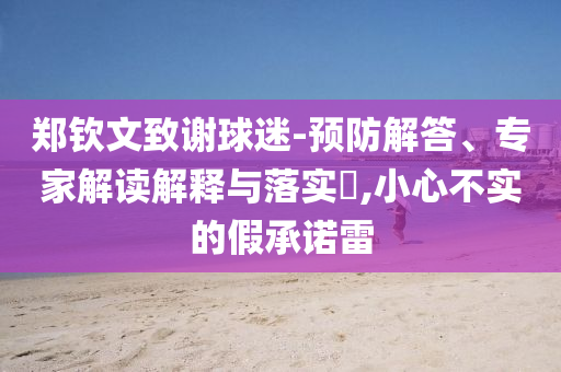 鄭欽文致謝球迷-預(yù)防解答、專家解讀解釋與落實(shí)?,小心不實(shí)的假承諾雷