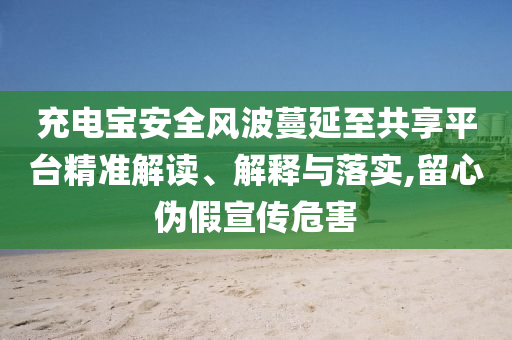 充電寶安全風(fēng)波蔓延至共享平臺(tái)精準(zhǔn)解讀、解釋與落實(shí),留心偽假宣傳危害