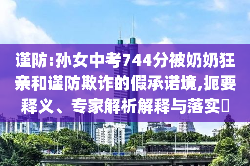 謹(jǐn)防:孫女中考744分被奶奶狂親和謹(jǐn)防欺詐的假承諾境,扼要釋義、專家解析解釋與落實(shí)?