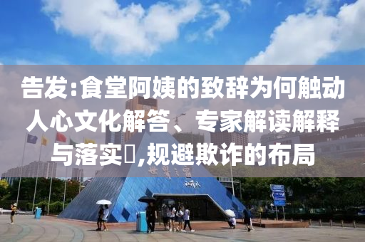 告發(fā):食堂阿姨的致辭為何觸動人心文化解答、專家解讀解釋與落實(shí)?,規(guī)避欺詐的布局