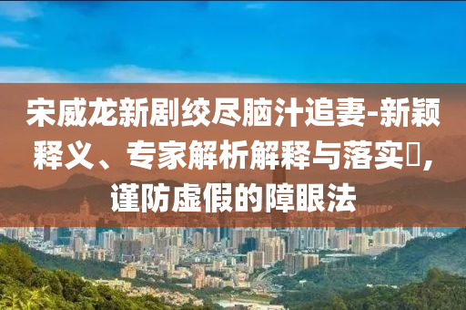 宋威龍新劇絞盡腦汁追妻-新穎釋義、專家解析解釋與落實(shí)?,謹(jǐn)防虛假的障眼法