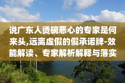 說(shuō)廣東人燙碗惡心的專家是何來(lái)頭,遠(yuǎn)離虛假的假承諾牌-效能解讀、專家解析解釋與落實(shí)