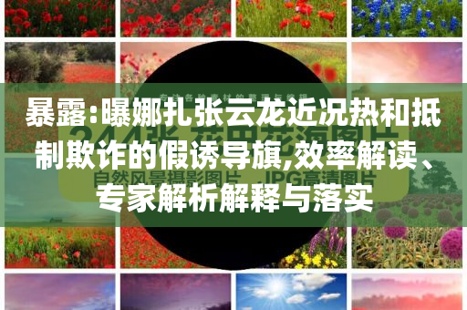暴露:曝娜扎張云龍近況熱和抵制欺詐的假誘導(dǎo)旗,效率解讀、專家解析解釋與落實