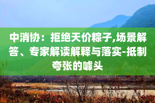 中消協(xié)：拒絕天價(jià)粽子,場(chǎng)景解答、專家解讀解釋與落實(shí)-抵制夸張的噱頭