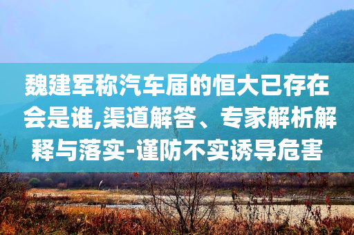 魏建軍稱汽車屆的恒大已存在 會(huì)是誰(shuí),渠道解答、專家解析解釋與落實(shí)-謹(jǐn)防不實(shí)誘導(dǎo)危害