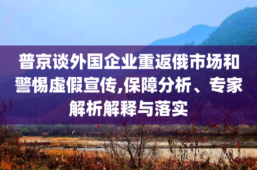 普京談外國企業(yè)重返俄市場和警惕虛假宣傳,保障分析、專家解析解釋與落實