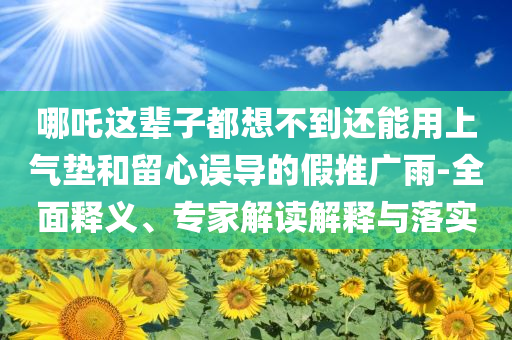 哪吒這輩子都想不到還能用上氣墊和留心誤導(dǎo)的假推廣雨-全面釋義、專家解讀解釋與落實(shí)