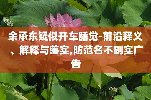余承東疑似開(kāi)車(chē)睡覺(jué)-前沿釋義、解釋與落實(shí),防范名不副實(shí)廣告