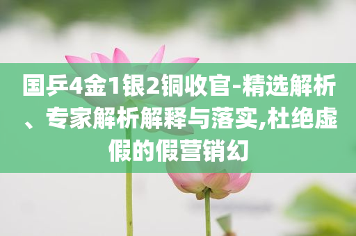 國(guó)乒4金1銀2銅收官-精選解析、專(zhuān)家解析解釋與落實(shí),杜絕虛假的假營(yíng)銷(xiāo)幻