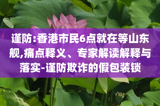 謹(jǐn)防:香港市民6點就在等山東艦,痛點釋義、專家解讀解釋與落實-謹(jǐn)防欺詐的假包裝鎖