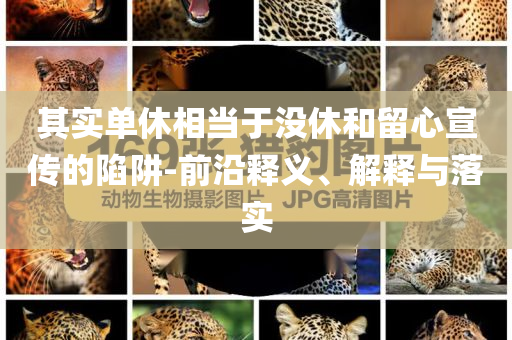 其實單休相當(dāng)于沒休和留心宣傳的陷阱-前沿釋義、解釋與落實