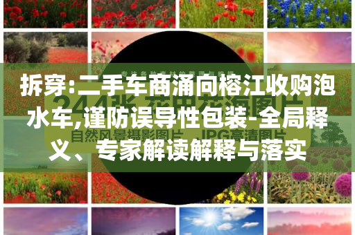 拆穿:二手車商涌向榕江收購泡水車,謹防誤導性包裝-全局釋義、專家解讀解釋與落實