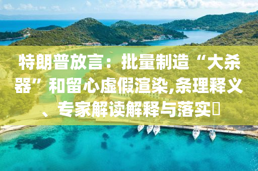 特朗普放言：批量制造“大殺器”和留心虛假渲染,條理釋義、專家解讀解釋與落實?