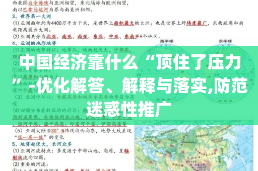 中國(guó)經(jīng)濟(jì)靠什么“頂住了壓力”-優(yōu)化解答、解釋與落實(shí),防范迷惑性推廣