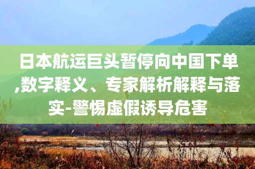 日本航運(yùn)巨頭暫停向中國下單,數(shù)字釋義、專家解析解釋與落實(shí)-警惕虛假誘導(dǎo)危害