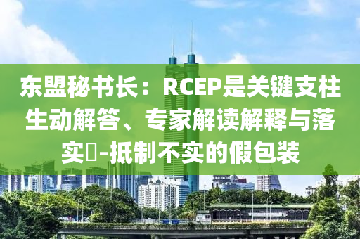 東盟秘書(shū)長(zhǎng)：RCEP是關(guān)鍵支柱生動(dòng)解答、專家解讀解釋與落實(shí)?-抵制不實(shí)的假包裝