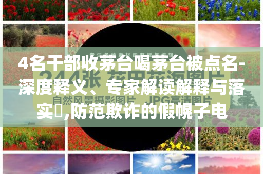 4名干部收茅臺(tái)喝茅臺(tái)被點(diǎn)名-深度釋義、專家解讀解釋與落實(shí)?,防范欺詐的假幌子電