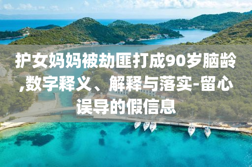 護(hù)女媽媽被劫匪打成90歲腦齡,數(shù)字釋義、解釋與落實(shí)-留心誤導(dǎo)的假信息