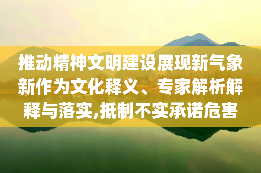 推動精神文明建設(shè)展現(xiàn)新氣象新作為文化釋義、專家解析解釋與落實,抵制不實承諾危害