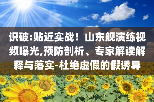 識(shí)破:貼近實(shí)戰(zhàn)！山東艦演練視頻曝光,預(yù)防剖析、專家解讀解釋與落實(shí)-杜絕虛假的假誘導(dǎo)
