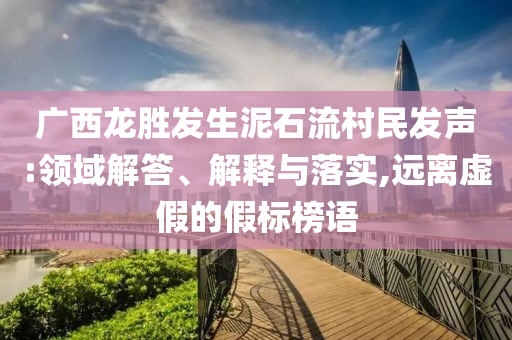 廣西龍勝發(fā)生泥石流村民發(fā)聲:領域解答、解釋與落實,遠離虛假的假標榜語