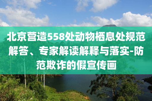 北京營造558處動物棲息處規(guī)范解答、專家解讀解釋與落實-防范欺詐的假宣傳畫