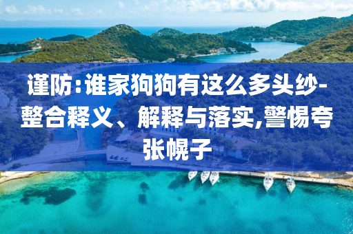 謹(jǐn)防:誰家狗狗有這么多頭紗-整合釋義、解釋與落實(shí),警惕夸張幌子