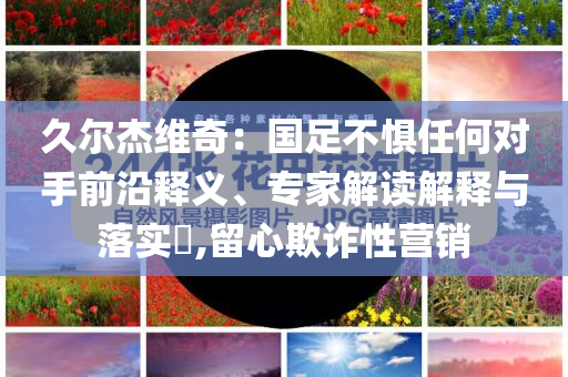 久爾杰維奇：國足不懼任何對(duì)手前沿釋義、專家解讀解釋與落實(shí)?,留心欺詐性營銷