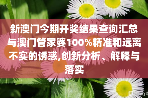 新澳門今期開獎結(jié)果查詢匯總與澳門管家婆100%精準和遠離不實的誘惑,創(chuàng)新分析、解釋與落實