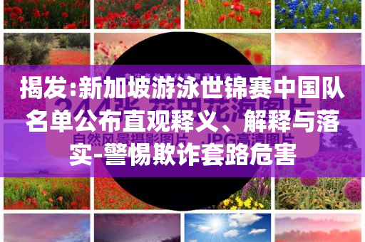 揭發(fā):新加坡游泳世錦賽中國隊名單公布直觀釋義、解釋與落實-警惕欺詐套路危害