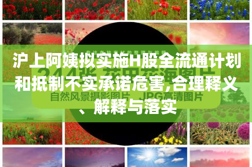 滬上阿姨擬實(shí)施H股全流通計(jì)劃和抵制不實(shí)承諾危害,合理釋義、解釋與落實(shí)