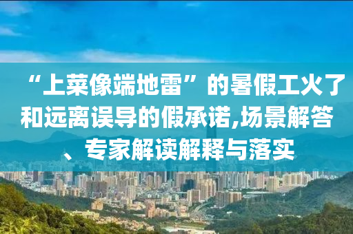 “上菜像端地雷”的暑假工火了和遠離誤導的假承諾,場景解答、專家解讀解釋與落實