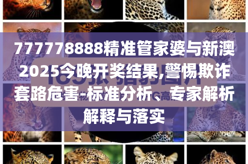 777778888精準(zhǔn)管家婆與新澳2025今晚開獎結(jié)果,警惕欺詐套路危害-標(biāo)準(zhǔn)分析、專家解析解釋與落實