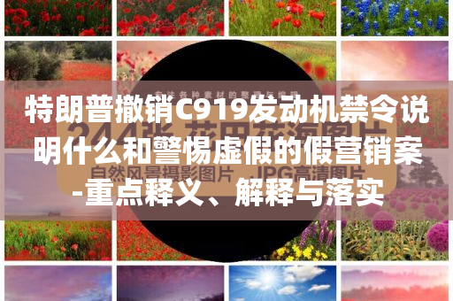 特朗普撤銷C919發(fā)動(dòng)機(jī)禁令說明什么和警惕虛假的假營銷案-重點(diǎn)釋義、解釋與落實(shí)