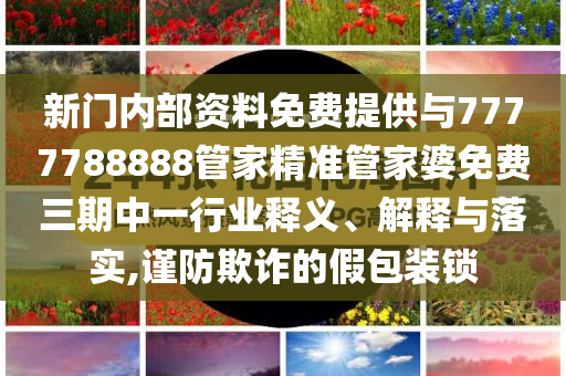新門內(nèi)部資料免費(fèi)提供與7777788888管家精準(zhǔn)管家婆免費(fèi)三期中一行業(yè)釋義、解釋與落實(shí),謹(jǐn)防欺詐的假包裝鎖