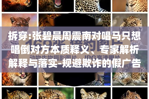 拆穿:張碧晨周震南對(duì)唱馬只想唱倒對(duì)方本質(zhì)釋義、專家解析解釋與落實(shí)-規(guī)避欺詐的假?gòu)V告