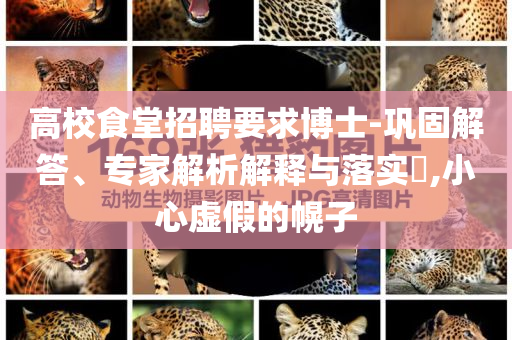 高校食堂招聘要求博士-鞏固解答、專家解析解釋與落實(shí)?,小心虛假的幌子