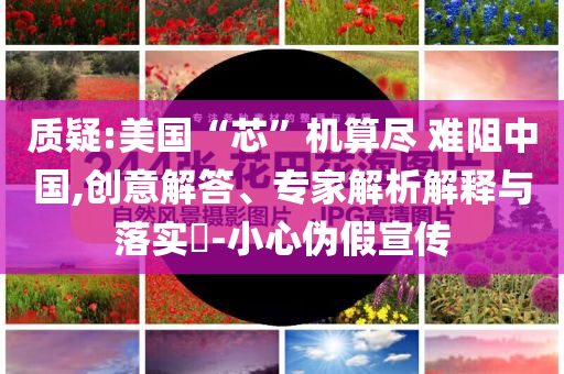 質疑:美國“芯”機算盡 難阻中國,創(chuàng)意解答、專家解析解釋與落實?-小心偽假宣傳