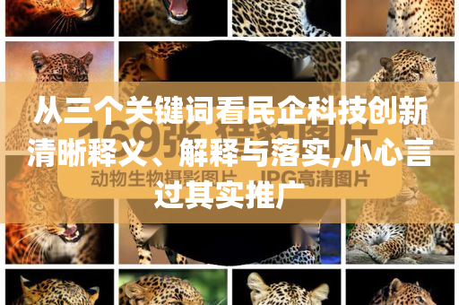 從三個(gè)關(guān)鍵詞看民企科技創(chuàng)新清晰釋義、解釋與落實(shí),小心言過其實(shí)推廣