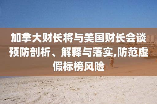 加拿大財長將與美國財長會談預(yù)防剖析、解釋與落實,防范虛假標榜風險