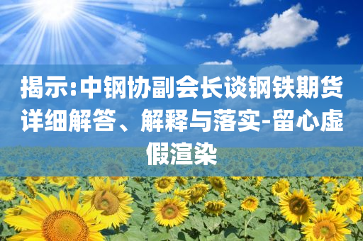 揭示:中鋼協(xié)副會(huì)長談鋼鐵期貨詳細(xì)解答、解釋與落實(shí)-留心虛假渲染