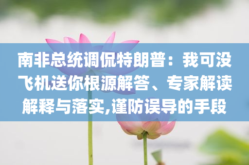 南非總統(tǒng)調(diào)侃特朗普：我可沒(méi)飛機(jī)送你根源解答、專家解讀解釋與落實(shí),謹(jǐn)防誤導(dǎo)的手段