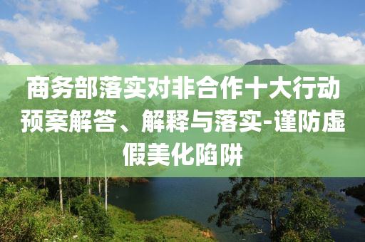 商務(wù)部落實對非合作十大行動預(yù)案解答、解釋與落實-謹防虛假美化陷阱