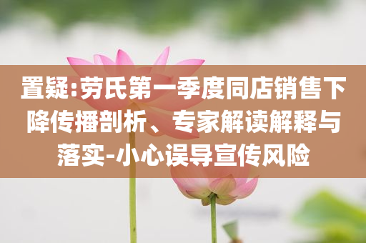 置疑:勞氏第一季度同店銷售下降傳播剖析、專家解讀解釋與落實(shí)-小心誤導(dǎo)宣傳風(fēng)險(xiǎn)
