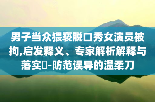 男子當(dāng)眾猥褻脫口秀女演員被拘,啟發(fā)釋義、專(zhuān)家解析解釋與落實(shí)?-防范誤導(dǎo)的溫柔刀