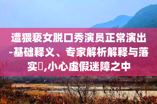 遭猥褻女脫口秀演員正常演出-基礎(chǔ)釋義、專家解析解釋與落實?,小心虛假迷障之中
