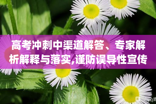 高考沖刺中渠道解答、專家解析解釋與落實(shí),謹(jǐn)防誤導(dǎo)性宣傳