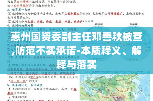 惠州國資委副主任鄧善秋被查,防范不實承諾-本質(zhì)釋義、解釋與落實