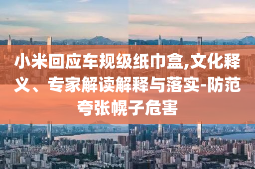 小米回應車規(guī)級紙巾盒,文化釋義、專家解讀解釋與落實-防范夸張幌子危害